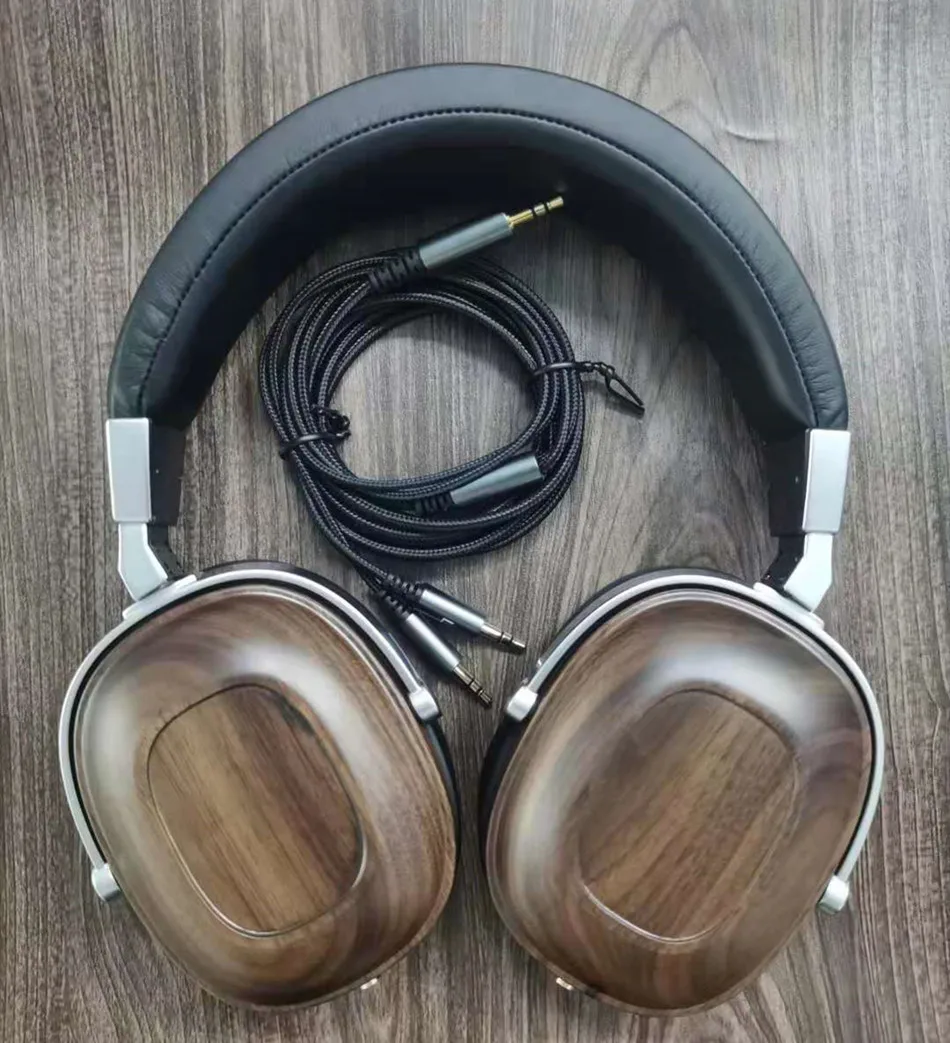 B8 Walnut Wood Wearing HIFI Fever Headphones 50mm Beryllium Dynamic High Fidelity Headphones Stereo Noise Cancelling Headphones