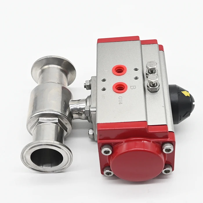 JTAIV Factory customization 2 way Sanitary SS304/316 Quick-install Pneumatic Single/Double action Ball Valve