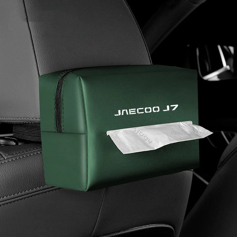 Jaecoo 가죽 자동차 티슈 박스, 자동차 선 바이저 시트 백 행잉 티슈 박스 거치대, Jaecoo J7 J8 2023 2024 자동차 액세서리