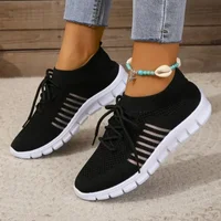 Summer Women Mesh Breathable Casual Shoes Woman Slip on Lightweight Sneakers Girl Lace Up Fashion Comfortable Walking Shoes 1