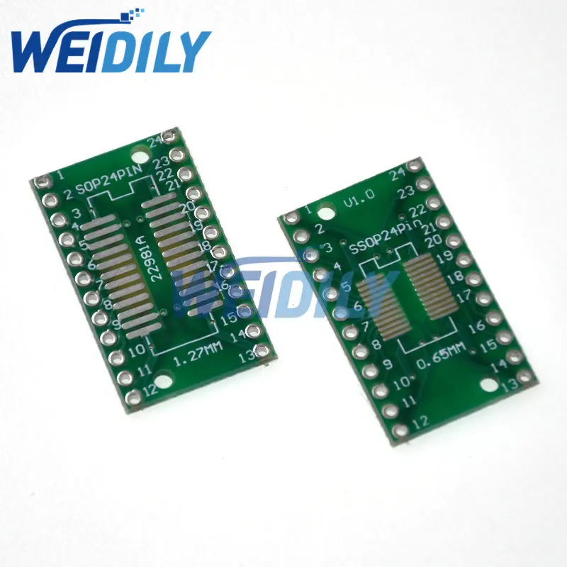 10PCS SOP24 SSOP24 TSSOP24 to DIP24 PCB SMD DIP/Adapter plate Pitch 0.65/1.27mm PCB Board Breadboard New