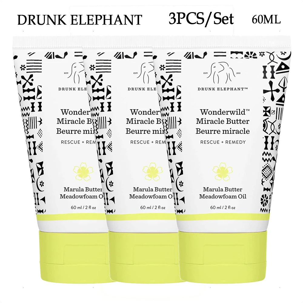 

3PCS Drunk Elephant Wonderwild Miracle Butter Resurf Serum Virgin Marula Luxury Facial Oil Vegan Anti-Aging Skin Care Face 60ML
