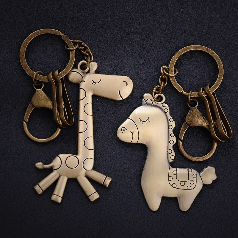 Fuqimanman2020 Cute Animal Wacky Keychain - Elephant Giraffe Lion Key Ring With Wrist Strap