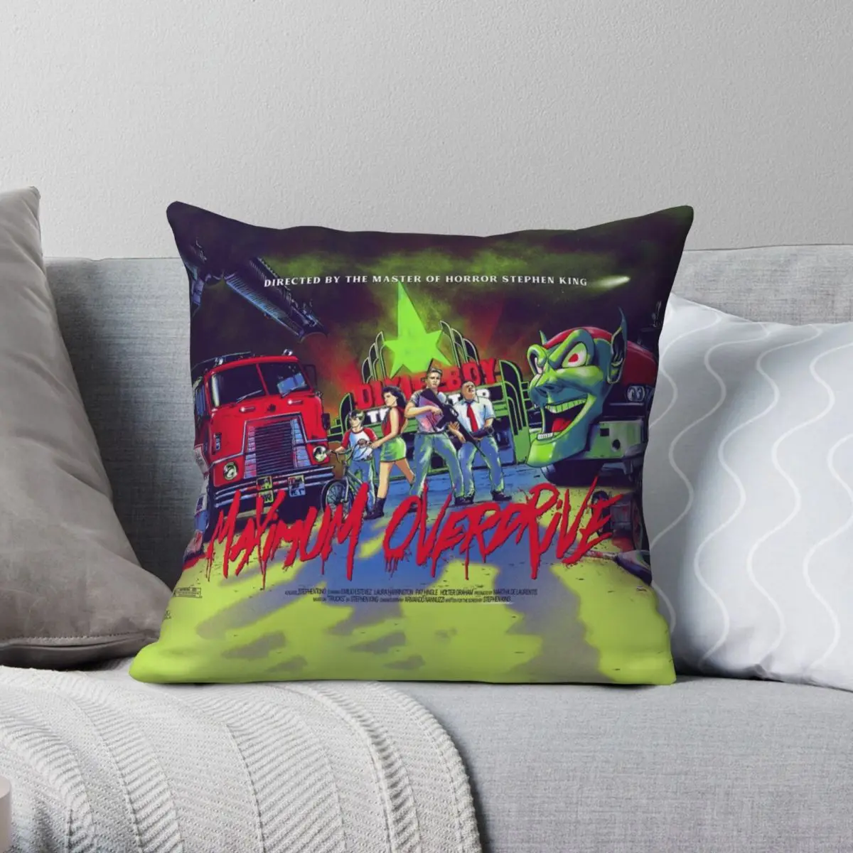 

Maximum Overdrive Art Square Pillowcase Polyester Linen Velvet Printed Zip Decor Bed Cushion Case 18"