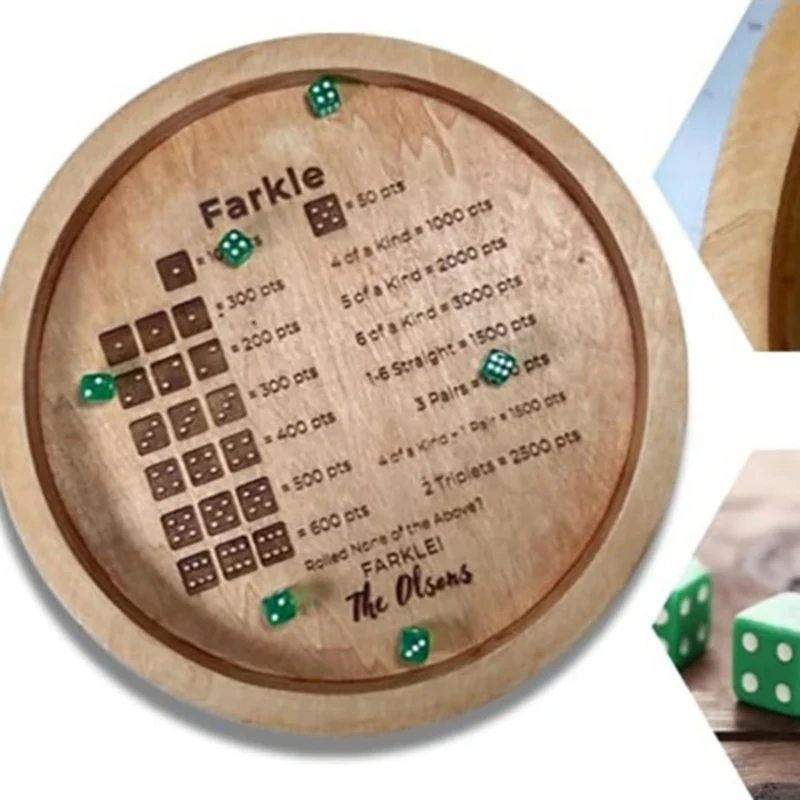 Wooden Dice Tray For Farkle Classic Dice Game, Farkle Tray, Classic Game, Tray