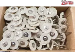 Polishing Brushes Set: Soft & Hard Abrasive Buffing Wheels with 2.35mm Shank (100pcs WHITE 25mm)