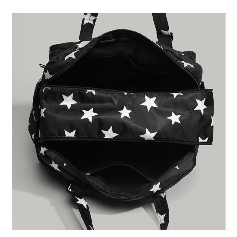 JIAERDI Nylon Large Capacity Black Handbag Women New Sports Travel Crossbody Fitness Bag Handbag Female Casual Messenger Bag