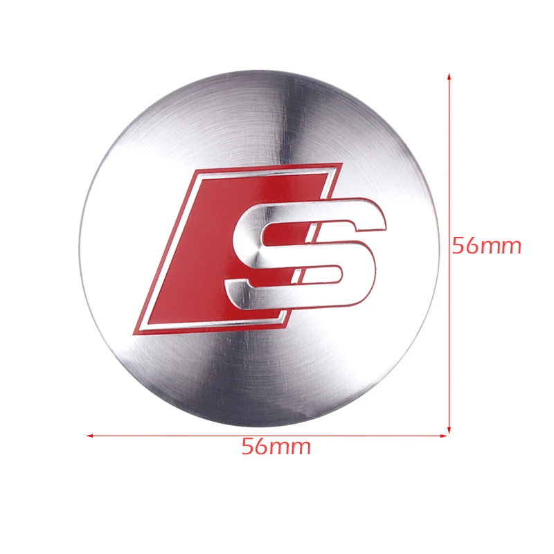 56/60/63/65/68mm 4 Stück Auto-Radnabenkappen Emblem Abzeichen Aufkleber Dekoration für Audi Sline A1 A2 A3 A4 A4L P 8V 8L RS RS3 RS4 RS5 – Detail 4