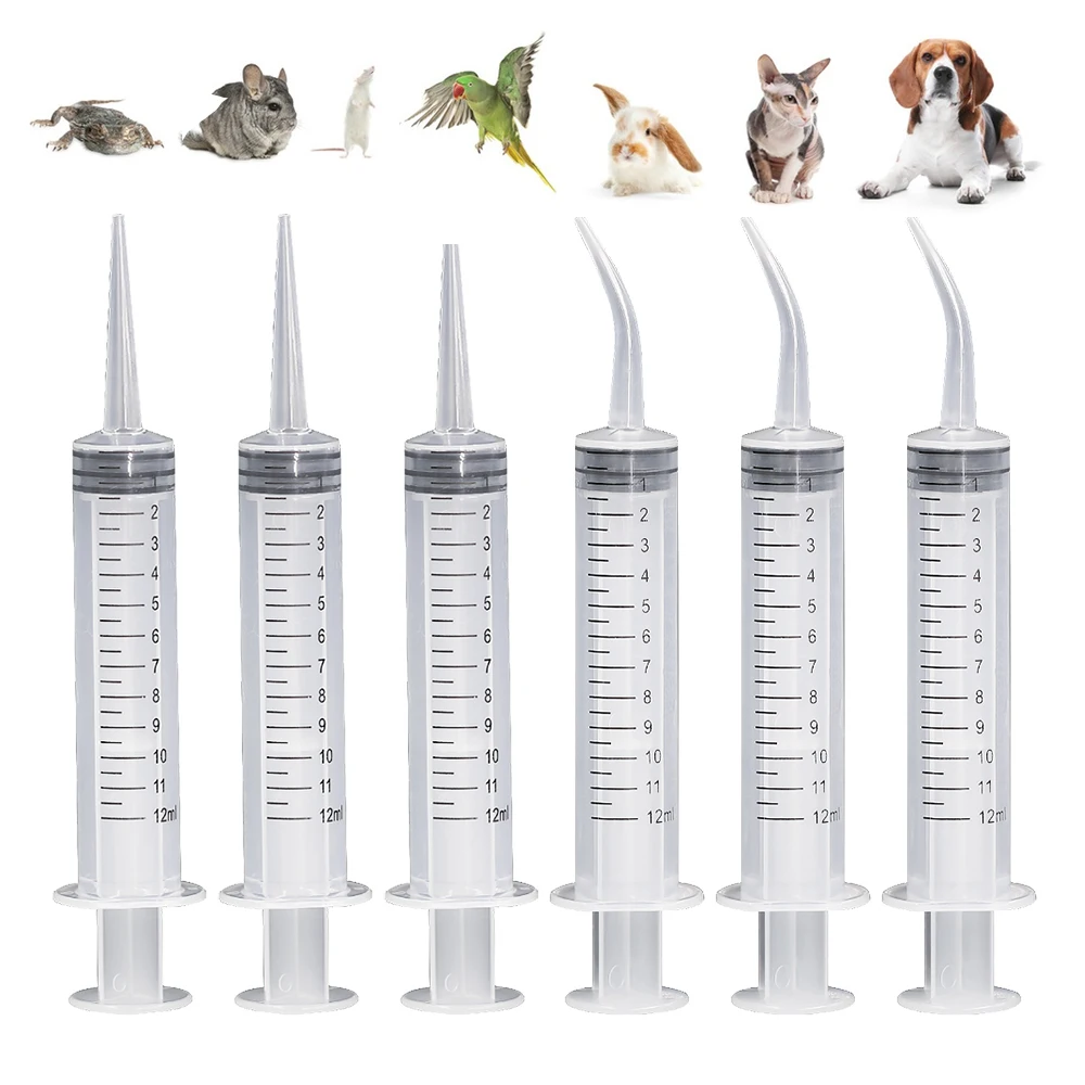 1-5PCS-12ml-Plastic-Elbow-Mouth-Syringe-Needleless-Manual-Injector ...