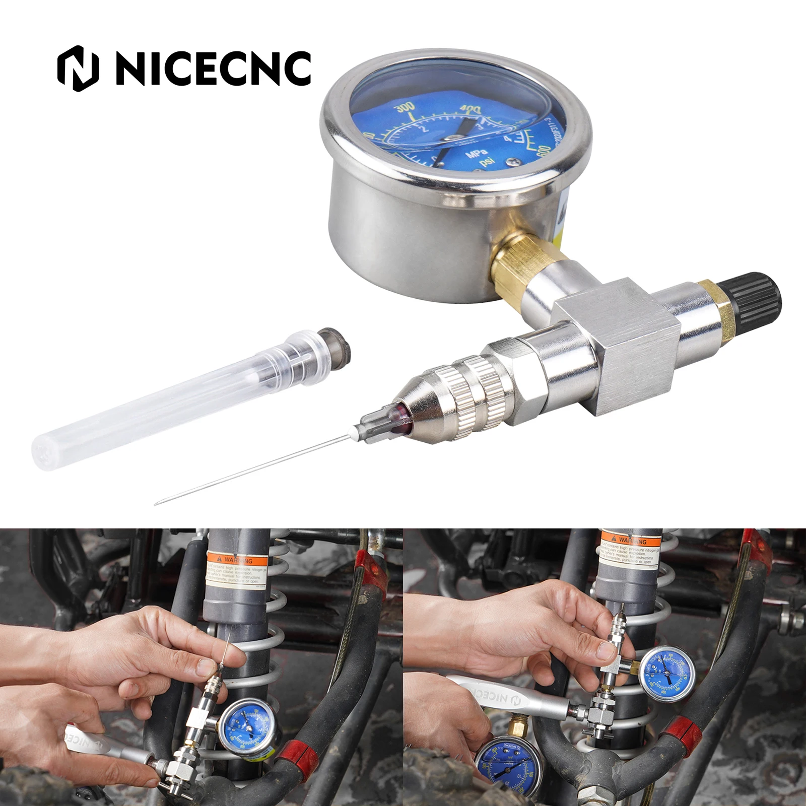 350psi600psiUTVShockNitrogenPressureGaugeFillingToolfor