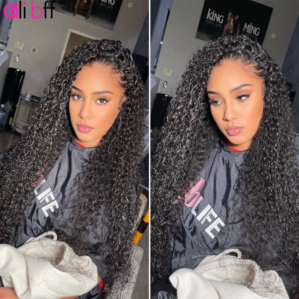 

Парик женский кудрявый из натуральных волос 13X 4, с предварительно выщипанным передним кудрявым натуральным волосом