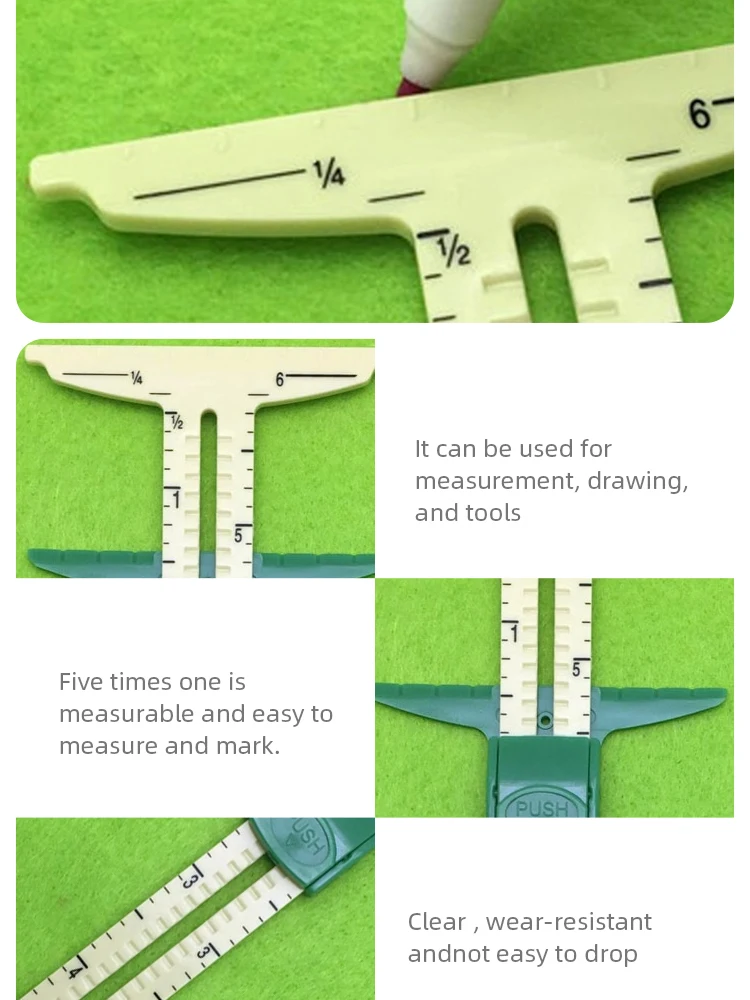 Description Picture 6 of itemMultifunctional Drawing Ruler Plastic Sewing 5-in-1 Patchwork Ruler Sliding Measuring Tool Home Tailoring Ruler ST-A23