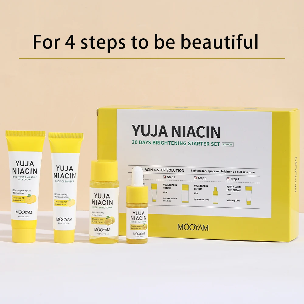 Skin Care Set YUJA NIACIN 30days Brightening Facial Cleanser Face Cream Serum Toner Moisturizing Hydrating