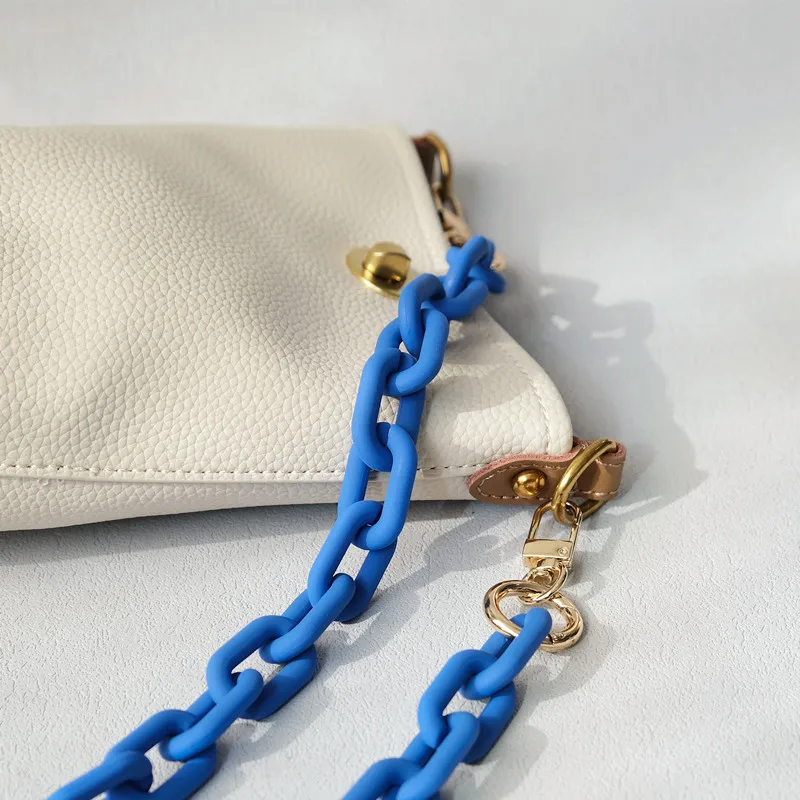 Neue Modische Damen-Handtaschenkette Mattierte Bonbon-Grün-Blaue Harz-Kette Mattierter Riemen Damen-Clutch Schultertaschenkette – Detail 23