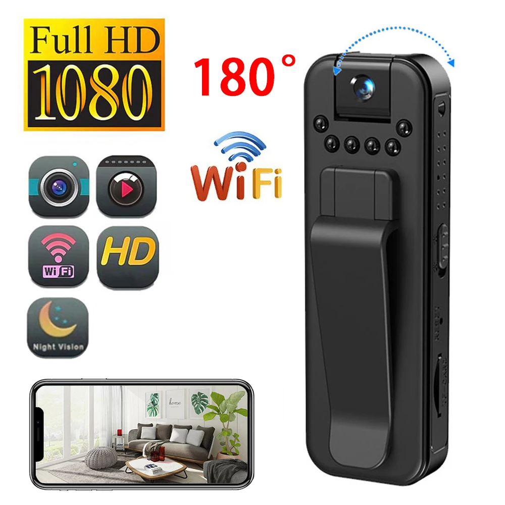 HD 1080P Mini WiFi Camera Portable Digital Video Recorder Infrared Night Vision Motion Camcorder 500W 30fps One Click Recording