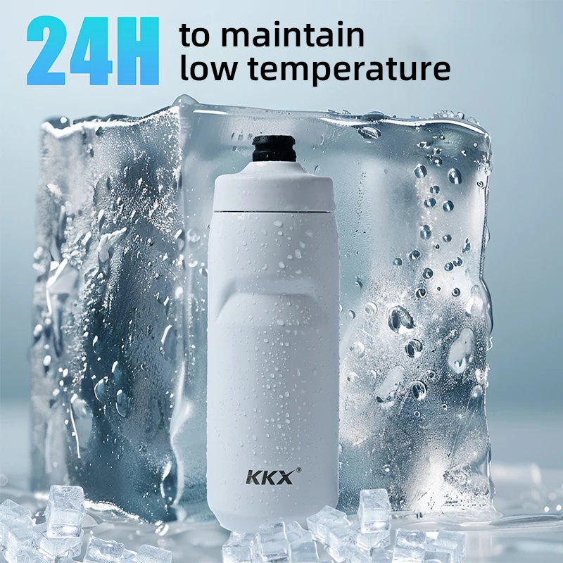 Bicycle water bottle 550ML 304 stainless steel sports kettle insulated cycling water bottle keep cold & heat preserving