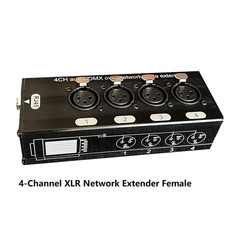 

1Pair 4-Channel 3-Pin XLR Audio and DMX over Network Cable Extender, DMX512 Network Signal Extender 1 Male+1 Female