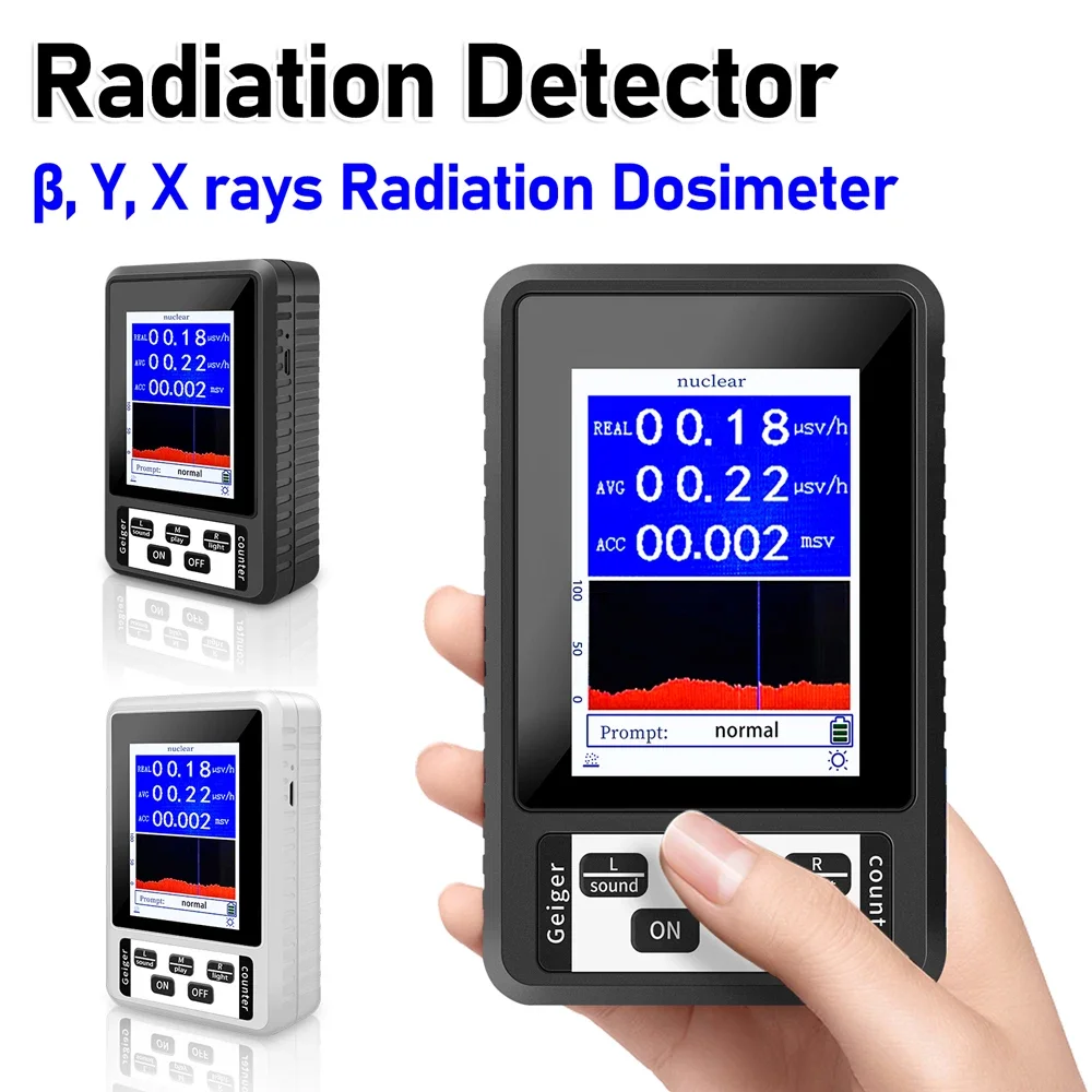 Radiation Detector XR1 BR-9B Color Display Screen Geiger Counter Personal Dosimeter Beta Gamma X-ray