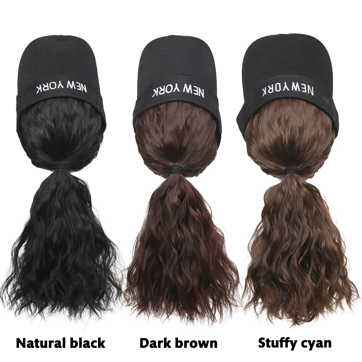 Synthetic empty top hat wig natural curly woman's head sun hat heat-resistant wig afro kinky curly Hair extension