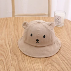 Adorable Cotton Bear Ears Kids Sun Hat - Outdoor Summer Bucket Cap (Camel)