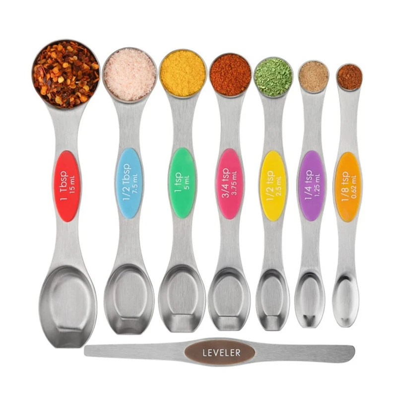 Stackable Dual Sided Magnetic Measuring Spoons Set of 8 in 2023