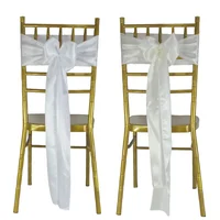 50pcs Satin Chair Bow Sashes Wedding Mariage Party Chair Knots Decor Restuarant Ribbon Butterfuly Tie Birthday Baby Shower Sash 3