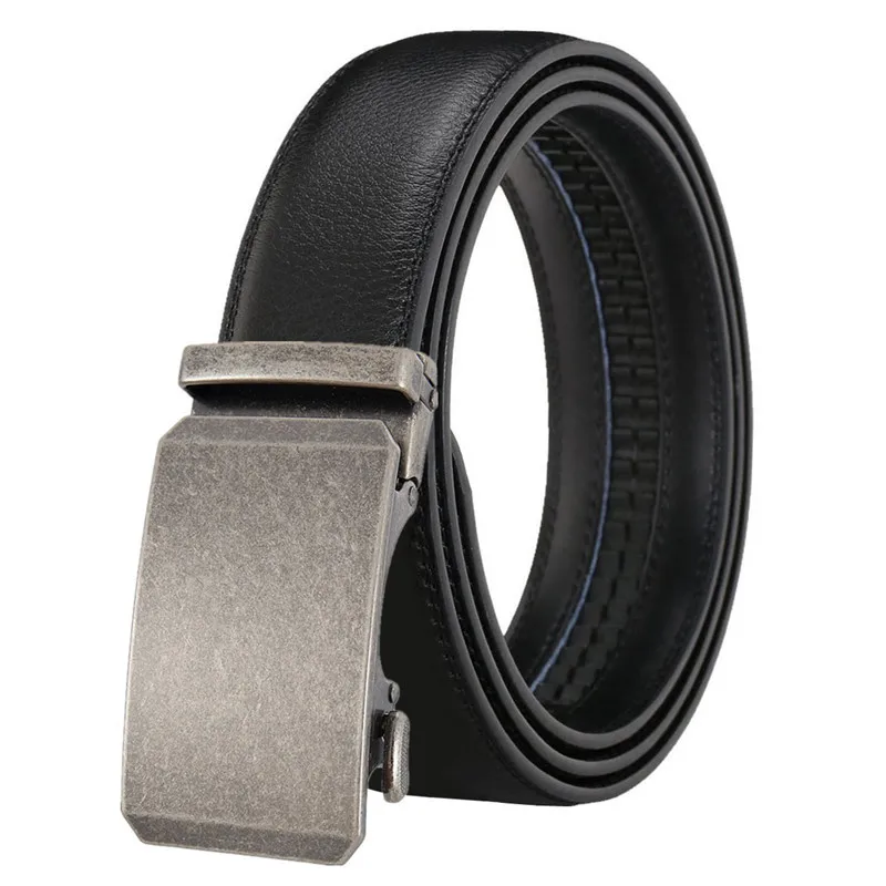 

LannyQveen New men's Automatic belts fashion cow Leather Belt for men alloy buckle business high quality