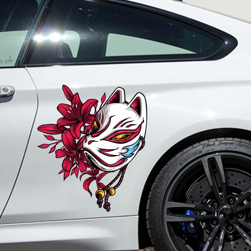 Fox Mask Car Decal Side Graphic Vinyl Decal Modificato Racing Car Print Decoration Ita Car Car Decal Sticker