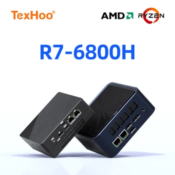 TexHoo AMD R7 6800H 6600H 6600U 7530U 5800H 4800H 4500U Mini PC DDR5 NVMe SSD WiFi 6 BT5.2 HDMI DP Dual LAN Computer desktop 1