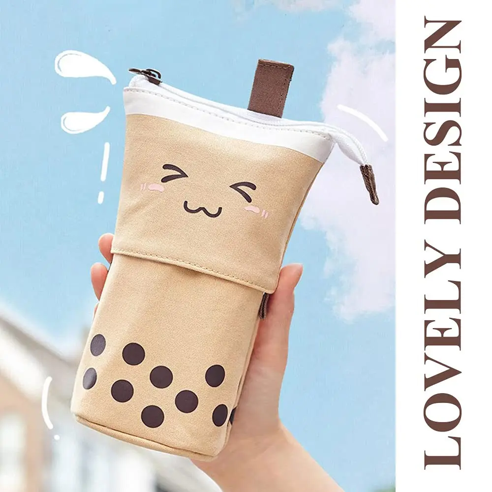 Cute Standing Pencil Case for Kids, Pop Up Pencil Box Makeup Pouch,  Christmas Gift Kids Canvas Pen Holder Organizer Cosmetics Bag, Kawaii  Stationary