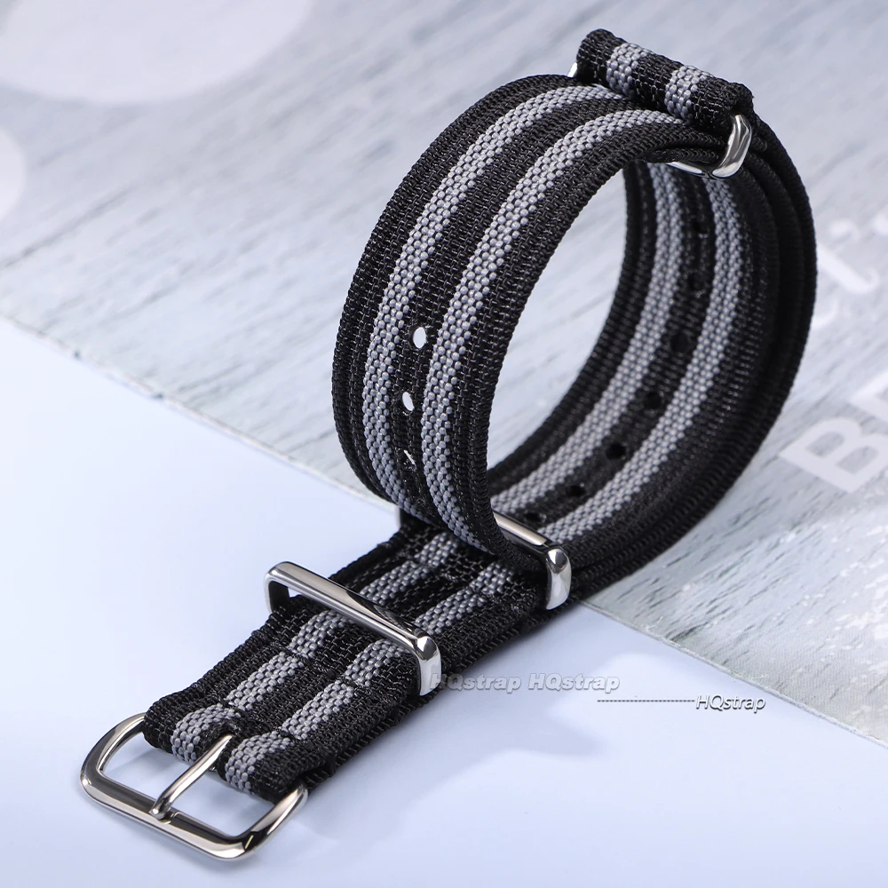 Rugged Ribbed Nylon Watch Strap for Military-Style Timepieces