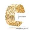 No Fade Color Stainless Steel Exaggerated Hammer Pattern Bangle French Open Cuff Bangke For Women Luxury Beach Girl Jewelry 3