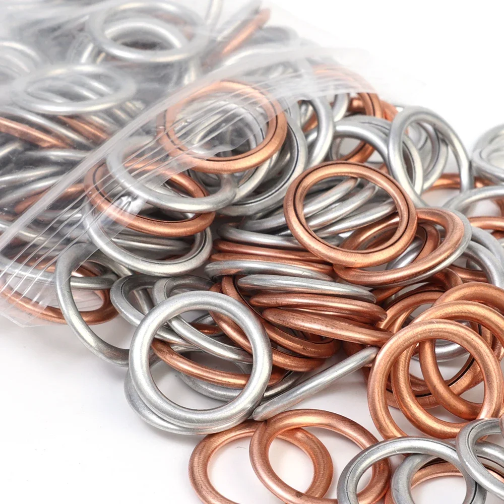 Oil Drain Plug Gasket Aluminum Copper Crush Washer N0138157 oil drain plug gasket oil drain plug seal washer For VW Audi Passat B5 B6 Golf 7 6 Tiguan A3 A4 Q5 Q7 Leak-Proof Seal