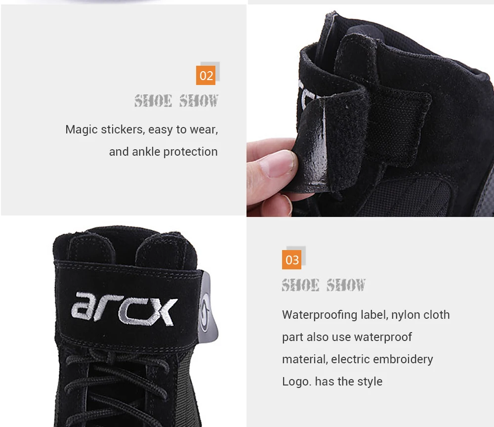 ARCX Motorcycle Leather Boots Motocross Off Road Protective boot Botas Scooter Racing Moto Bike Riding Motorcycle Shoes boot