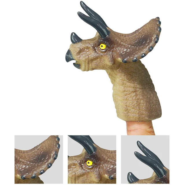 5pcs Mini Cartoon Realistic Dragon Dinosaur Finger Puppets Set Role Playing Toy Kids Tell Story Prop for Children 6