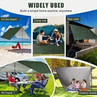 Camping Hammock Rain Fly Tent Tarp Waterproof Windproof Camping Shelter Sunshade Portable Beach Sun Shelter Tent for Camping 5