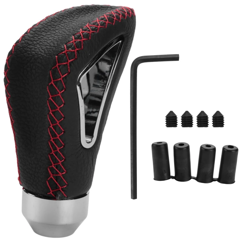 2X Universal Leather Auto Matic Shift Camion Manual Gear Stick Shift Pomello Del Coperchio Della Leva Del Cambio