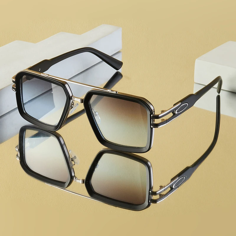 Unisex Vintage Punk Double Bridge Metal Frame Glasses - High-End Business & Lifestyle Accessory