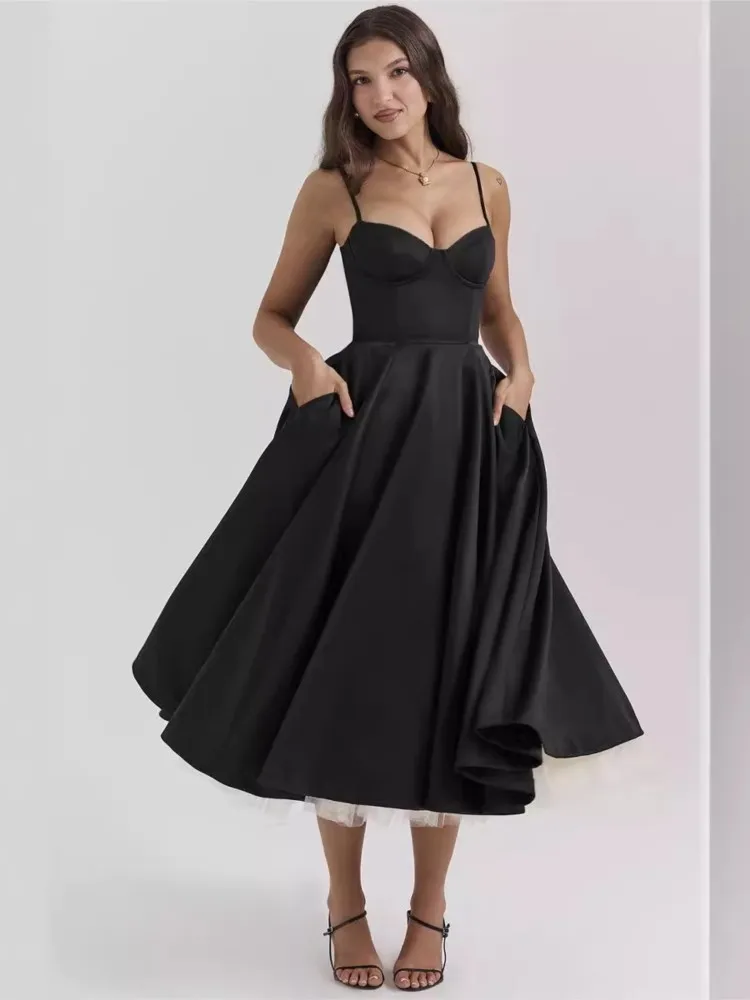 chinese dress ladies House Of CB Lady Strapless Midi Dress Black main image 1