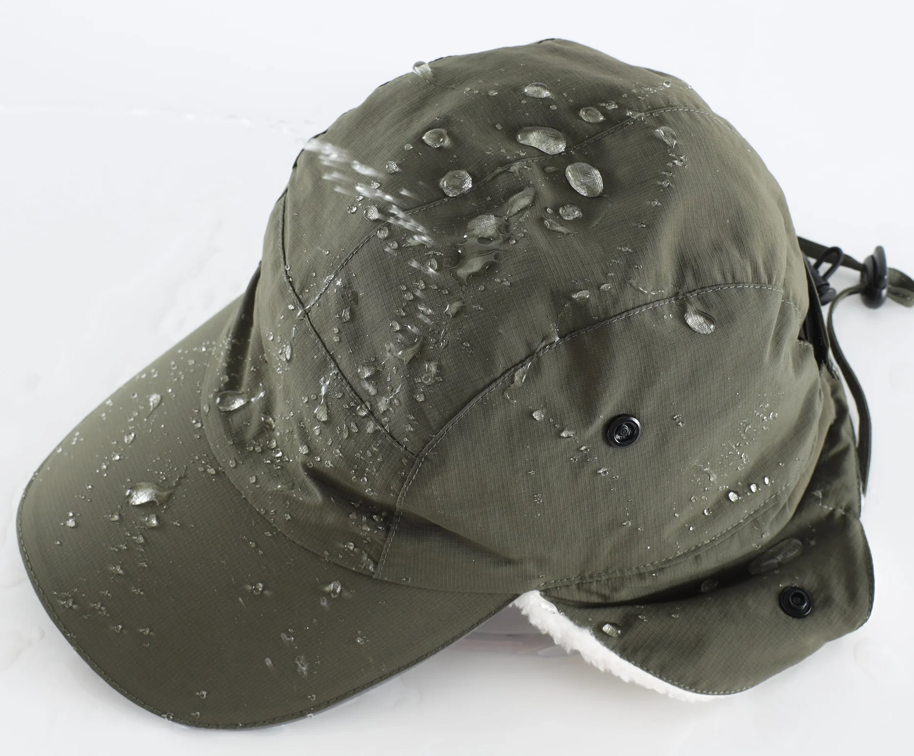 Connectyle Winter-Ohrenklappenmütze für Herren und Damen, mit Sherpa gefütterte Baseballkappe, wasserabweisend, reflektierend, verstellbar, warm, Sportmütze – Detail 7