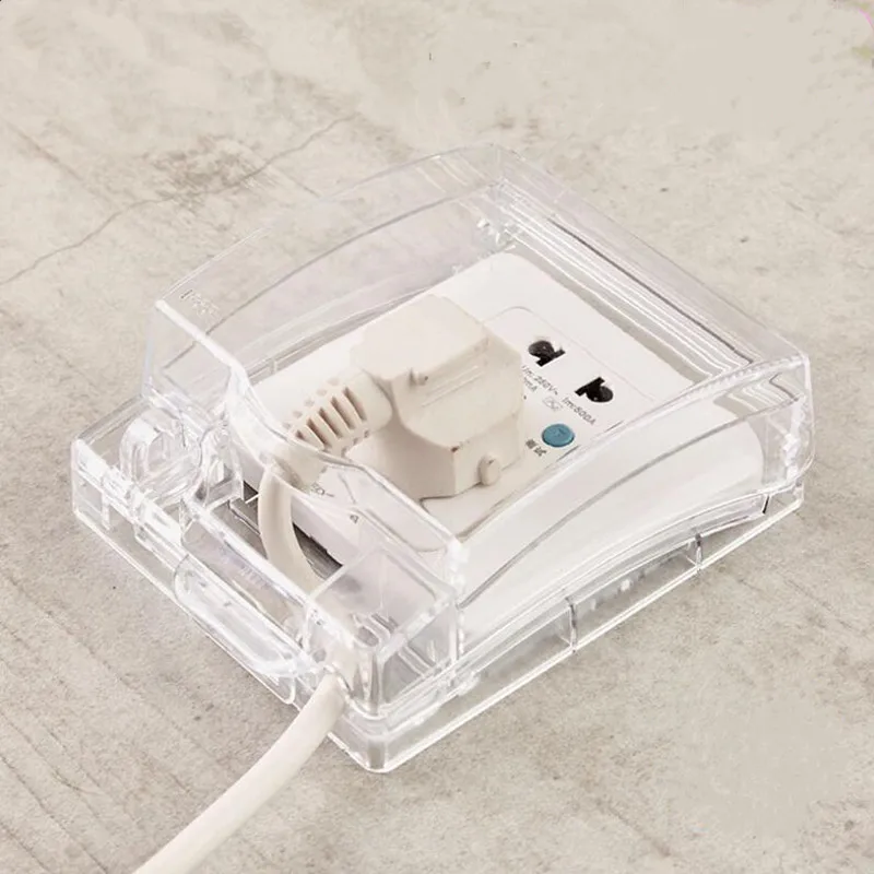 Lockable Wall-mounted Socket Waterproof Dustproof Box Outdoor 86 Type Splash-proof Switch Socket Anti-shock Protection Cover socket protection cover