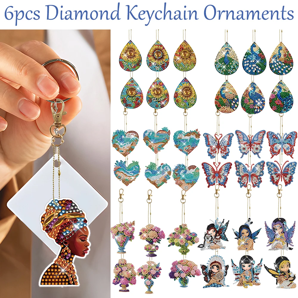 Double Sided Diamond Painting Keychains Shaped Drill Bird Diamond Art  Keychains Handmade Painting Keychains for Art DIY Craft - AliExpress