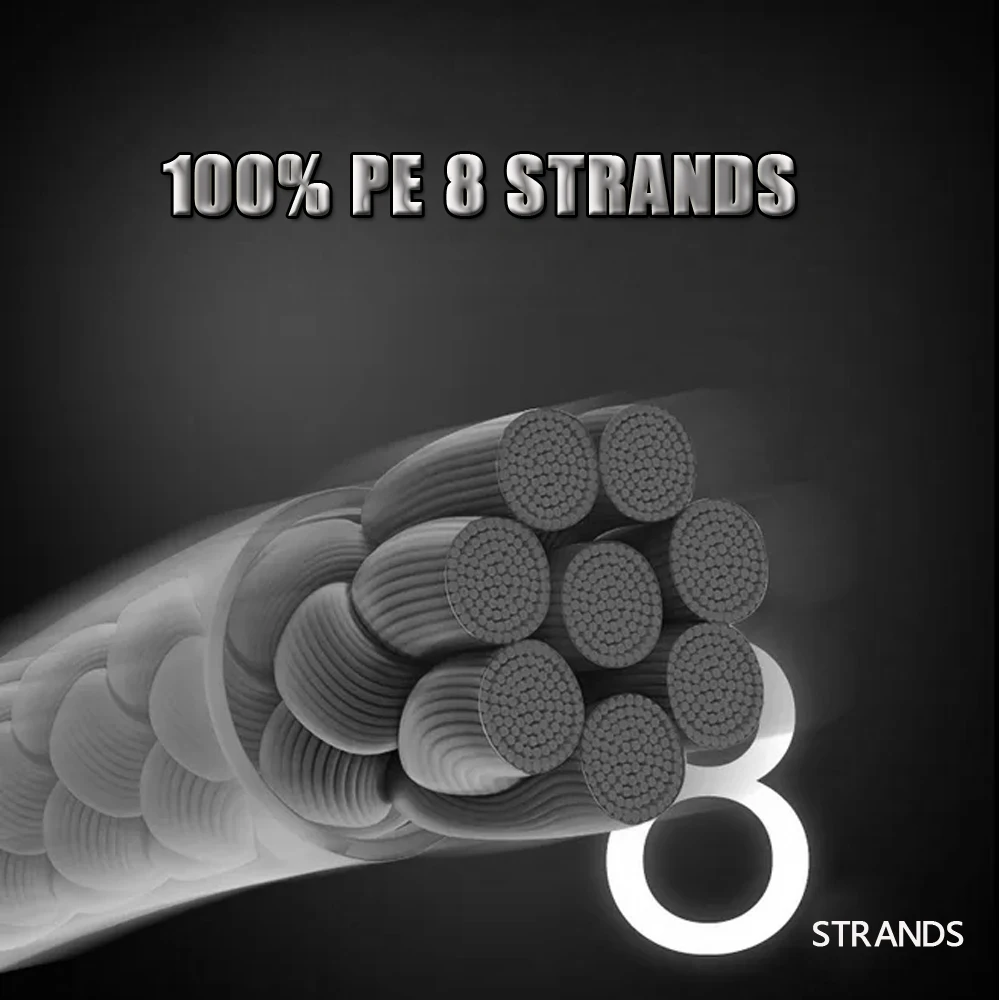 JOF 8 Strands Abrasion Resistant Braided Fishing Line PE Super Strong Anti-bite Line, Fishing Accessories For Freshwater 3000M 6
