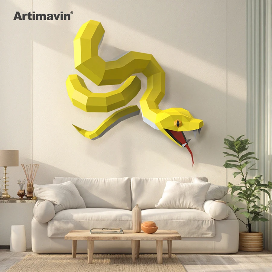 Snake Wall Hanging Wall Decoration Creative Three-dimensional Paper Art Model Handmade Diy Trendy Toys Various Decorative Paper