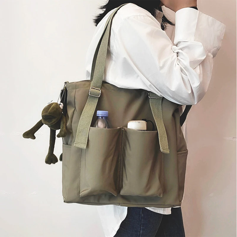 

Female Bag Shoppers Simple Fashion Zipper Handbags Shoulder Waterproof Large Capacity Tote Bags 2021 Women's Brand Crossbody