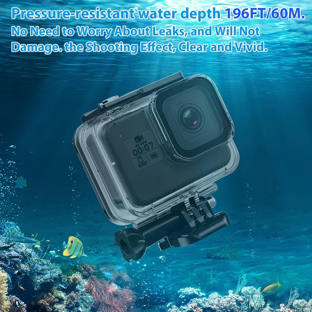 Hero 8 Waterproof Case Protective Underwater Dive Housing Shell for GoPro Hero 8 Black Action Camera Accessories