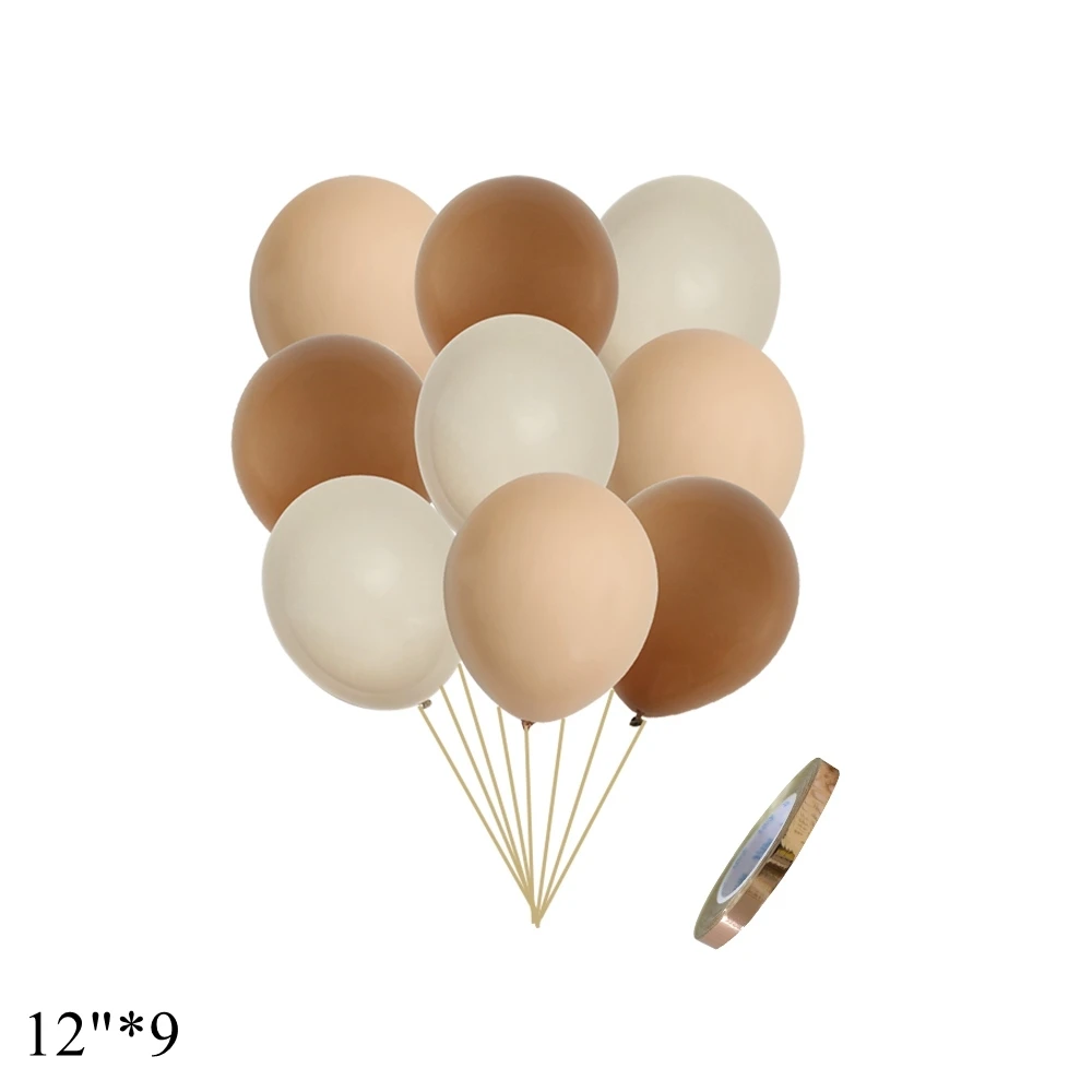 Bear Balloon with Vintage Cream/Caramel1-9 Digital Balloon Set for Adult Kids Happy Birthday Party Decoration DIY Party Supplies