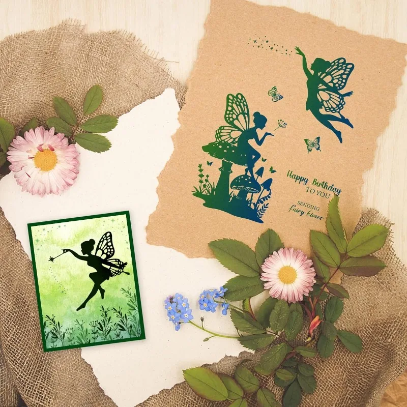 4Pcs Fairy Mini Clear Stamps for DIY Scrapbooking Elves Mini Silicone Clear Stamp Seals Transparent Stamps for Cards Making for clear stamps,clear rubber stamps