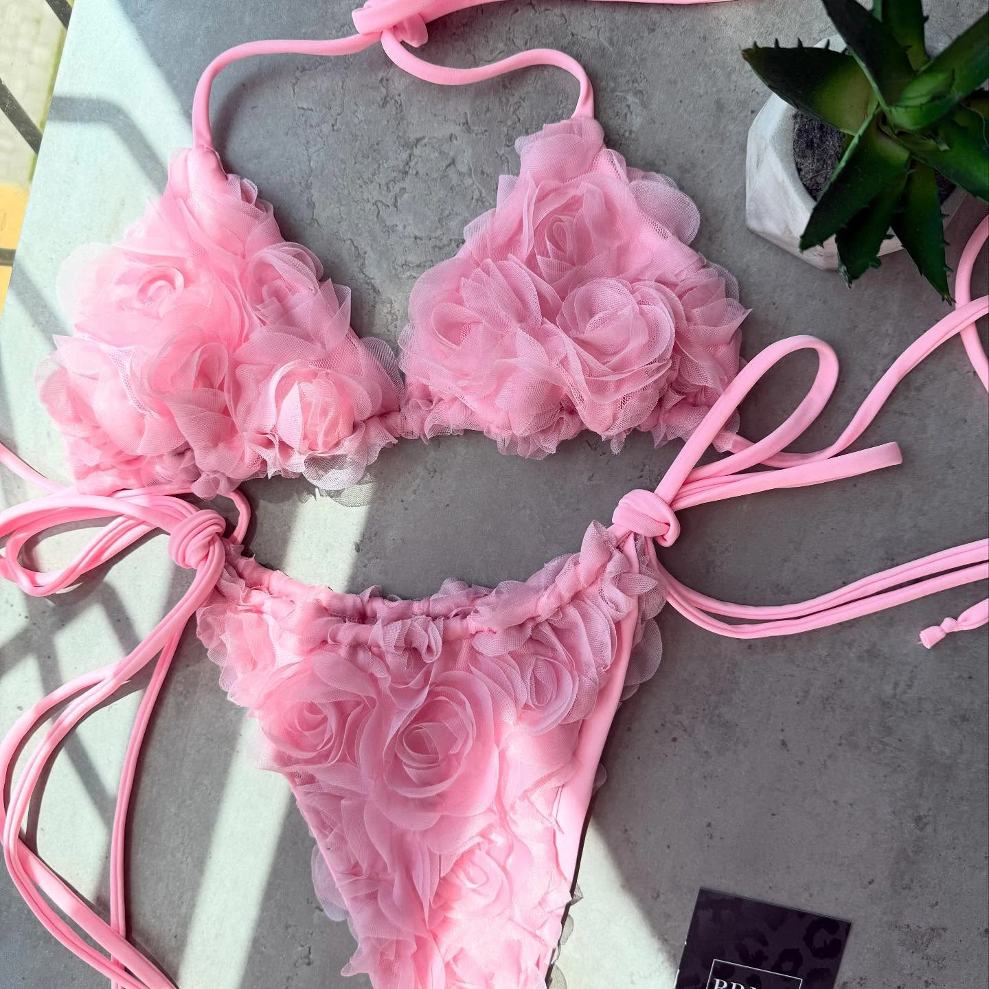 2025 Bandeau Biquini Sexy Bikini Women Swimsuit Push Up Swimwear Female Strappy Bathing Suit Floral Bodysuit Beachwear Swim Suit 5