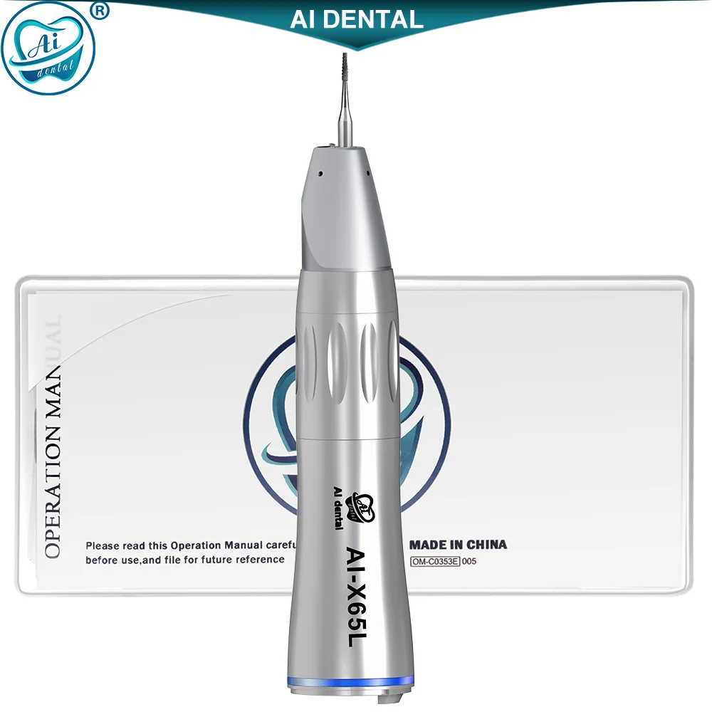 

AI-X65L 1:1 Optic Internal Water Straight Handpiece Electric Micromotor Dental Products For HP Burs (ø2.35) Max : 40,000 min-1